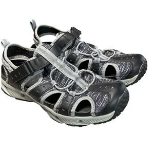 Tony Little Cheeks Fit Body Sport Sandals Mens 9W Fisherman Hiking Black Grey